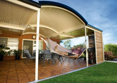Curved Awning colourbond roof
